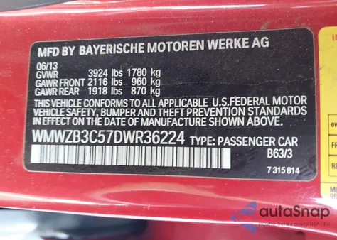 2013 Mini Countryman Cooper from USA, damaged, VIN WMWZB3C57DWR36224